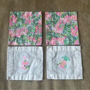 Lilly Pulitzer Fruity  Flamingo Cocktail Napkins Set of 4